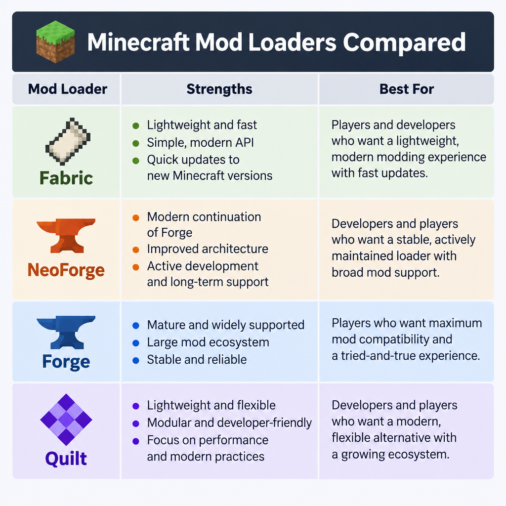 Mod Loader Comparison Chart